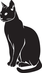 Obraz premium vector silhouette image of a cat sitting on a white background Art & Illustration 