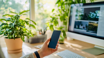 An office setting featuring a bright and inviting environment.