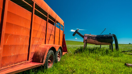 Notoriously difficult to trailer, the fabled Iron Horse of Longview, Alberta, Canada has long amused local equestrians and travellers alike.