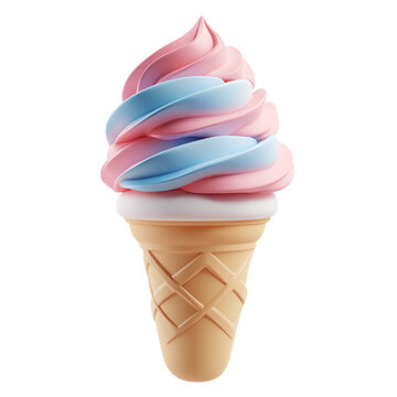 recommend clip art:  ice cream 3d icon cartoon style on white and transparent background 