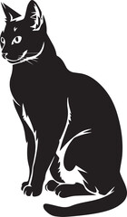 Obraz premium vector silhouette image of a cat sitting on a white background Art & Illustration 