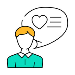 client like testimonial line icon vector. client like testimonial sign. isolated symbol illustration