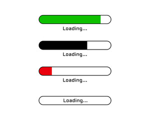 Obraz premium Collection Loading bar status icon. Vector illustration. Set of vector loaded icons. Download progress. Donload or Upload.