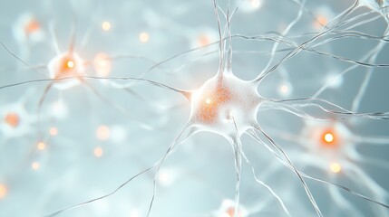 Neural Connections on Light Grey Background