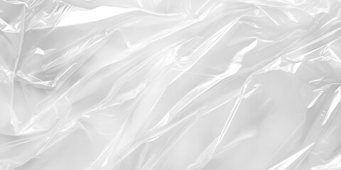 Obraz premium This closeup photo of a crumpled transparent plastic highlights its texture and sheen, making it ideal for backgrounds, packaging, and designs. The light and shadows enhance its visual appeal