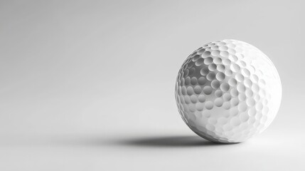 Minimalist image of a golf ball on a plain background. Perfect for themes of sports, precision, and simplicity.