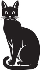 Obraz premium vector silhouette image of a cat sitting on a white background Art & Illustration 