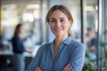 Fototapeta premium Business woman person female blonde.