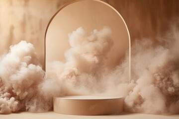 Beige smoke background architecture arched cloud.