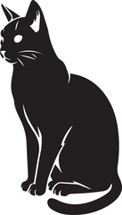 vector silhouette image of a cat sitting on a white background Art & Illustration
