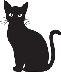 Fototapeta premium vector silhouette image of a cat sitting on a white background Art & Illustration 