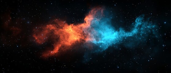 Obraz premium a star cluster in the night sky featuring a central star that is bright orange and blue