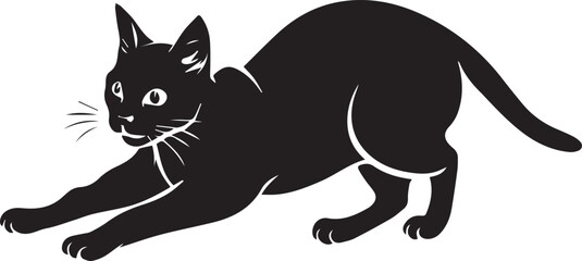 Obraz premium vector silhouette image of a cat sitting on a white background Art & Illustration 
