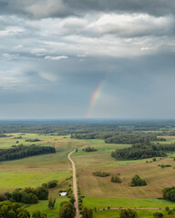 After rain.Autumn landscape in the countryside of Latgale, Latvian nature.