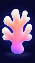 Obraz premium A pink object and a purple object against a black background, with a blue background appearing behind both objects A pink object is centered in between