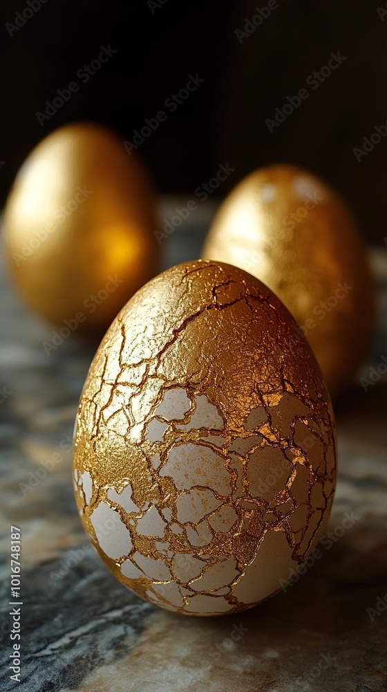 Canvas Prints golden easter eggs: a festive still life