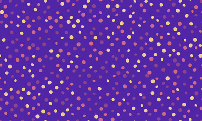 Seamless dotted pattern with colorful circles, ideal for textile fabrics, wallpaper, or abstract backgrounds. A trendy geometric design for creative decor.