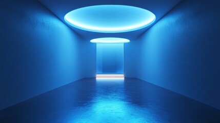 Obraz premium A blue room with a blue ceiling and a blue floor