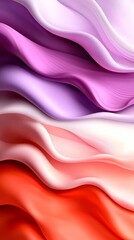 Obraz premium A tight shot of a wavy backdrop displaying a red, white, and purple color palette in its core