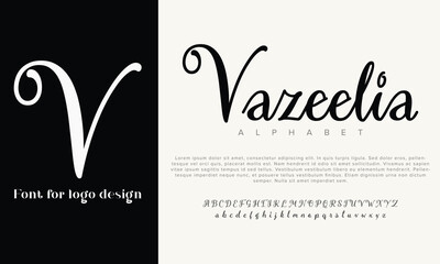 Vazeelia vector alphabet font for logo design