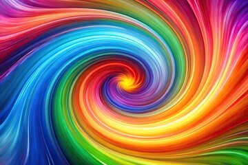 Fototapeta premium Abstract colorful background with high angle view of rainbow swirls and spirals