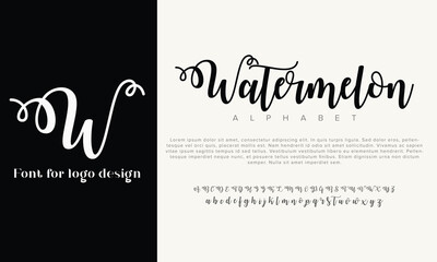 Watermelon vector alphabet font for logo design