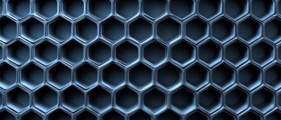 A close up of a blue hexagonal pattern