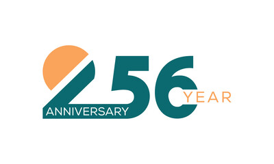 Anniversary 256 New Years Logo Vector