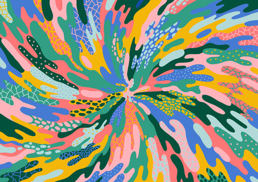 Colorful vibrant swirl background, rotating spiral, colorful starburst or sunburst background pattern in a spiral or swirled radial striped design, Abstract color Wallpaper