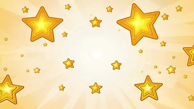 Delight inwhimsical 4K animation twinkling yellow orange stars againsttransparent background cartoonish design captures charm golden making perfect children's projects festive es creative