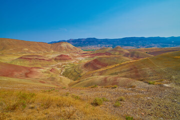 Colorful and unusual land formation in the Painted Hills, Oregon.