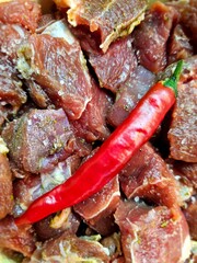 meat and chili pepper