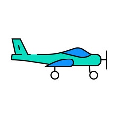 tricycle gear airplane aircraft line icon vector. tricycle gear airplane aircraft sign. isolated symbol illustration