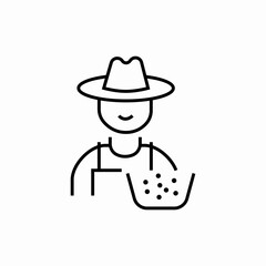 farmer cowboy icon sign vector