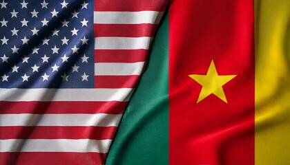アメリカの国旗とカメルーンの国旗(America flag & Cameroon flag.)
