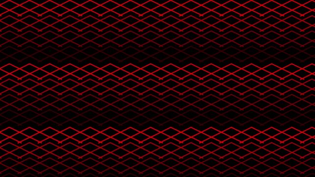 Red and black line grille shape pattern sidely moving background