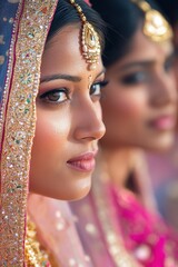 Obraz premium Indian Bride with Traditional Jewelry and Makeup