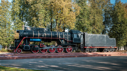 Steam locomotive on the platform.