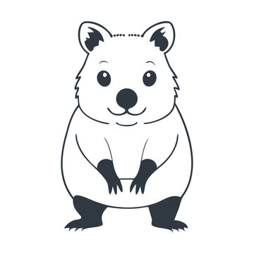 recommend clip art: A black silhouette smiling face quokka icon and vector illustration design