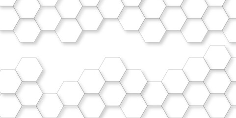 Abstract white background with hexagons . white Hexagonal Background Luxury White Pattern seamless bright white abstract honeycomb background 3D Futuristic abstract geometric mesh cell texture.
