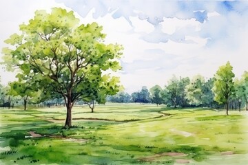 Obraz premium Field landscape grassland outdoors.