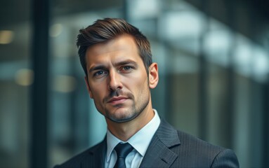 Fototapeta premium Serious corporate executive in formal attire