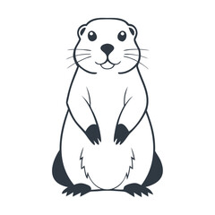 A black outline prairie dog silhouette vector icon design