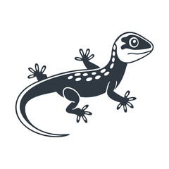 A black lizard icon design isolated on a transparent background