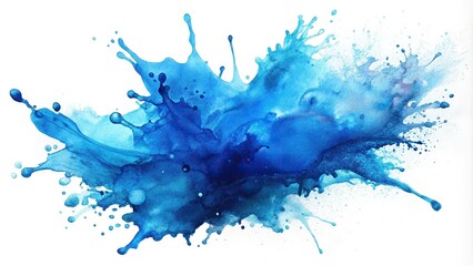 Fototapeta premium artistic watercolor blue splash on white background