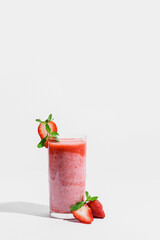 smoothies with strawberries and milk