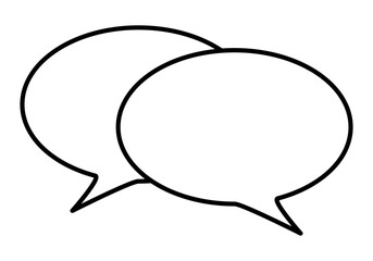 Icono negro de dos bocadillos de hablar representando conversación