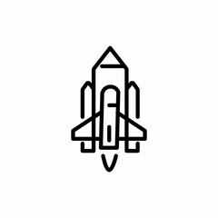 spaceship launch icon sign vector
