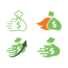 Set of Fast cash money for finance professional business logo design