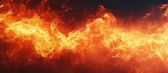 Fire flames on black background or texture